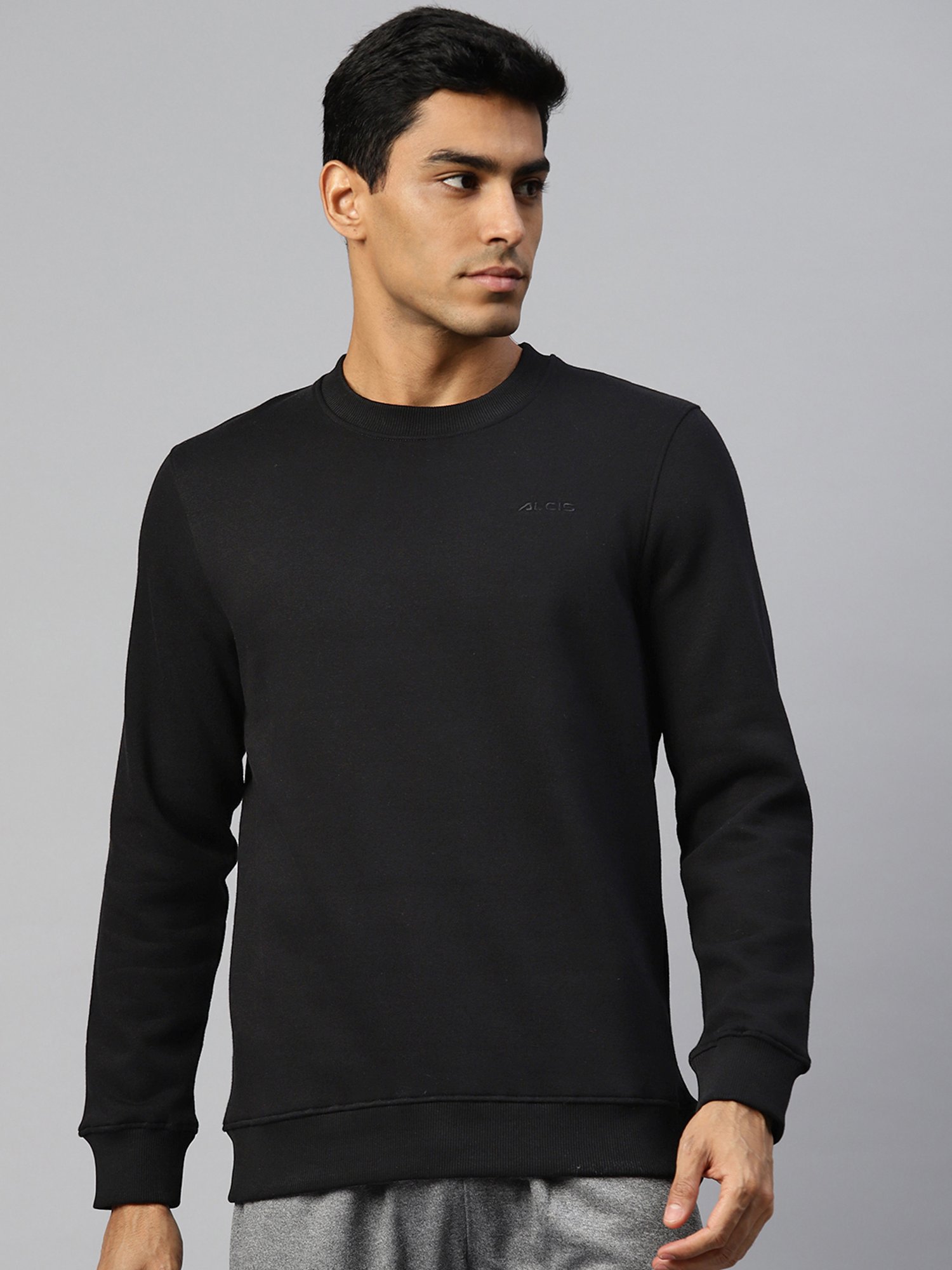 ALCIS Black Regular Fit Sweatshirt