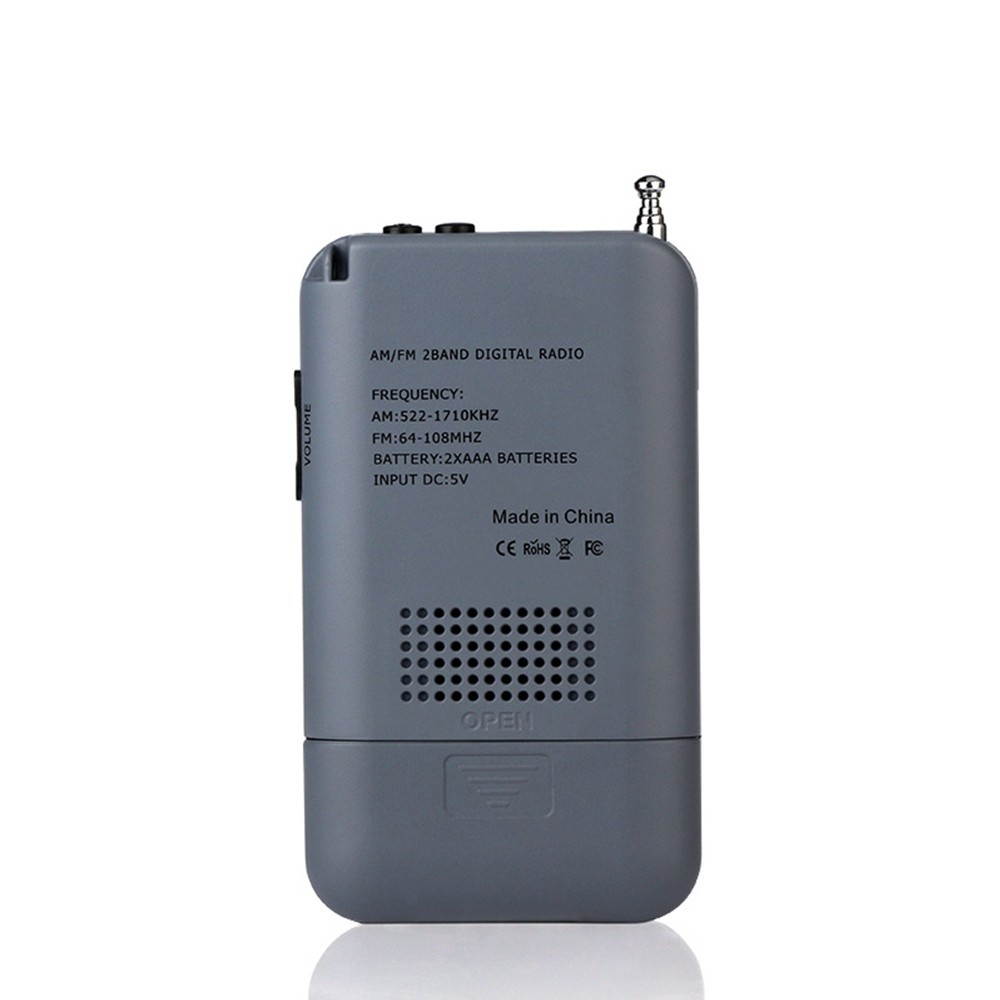 HRD-104 Portable AM/ FM Stereo Radio Pocket 2-Band Digital Tuning Radio Mini Receiver Outdoor Radio w/