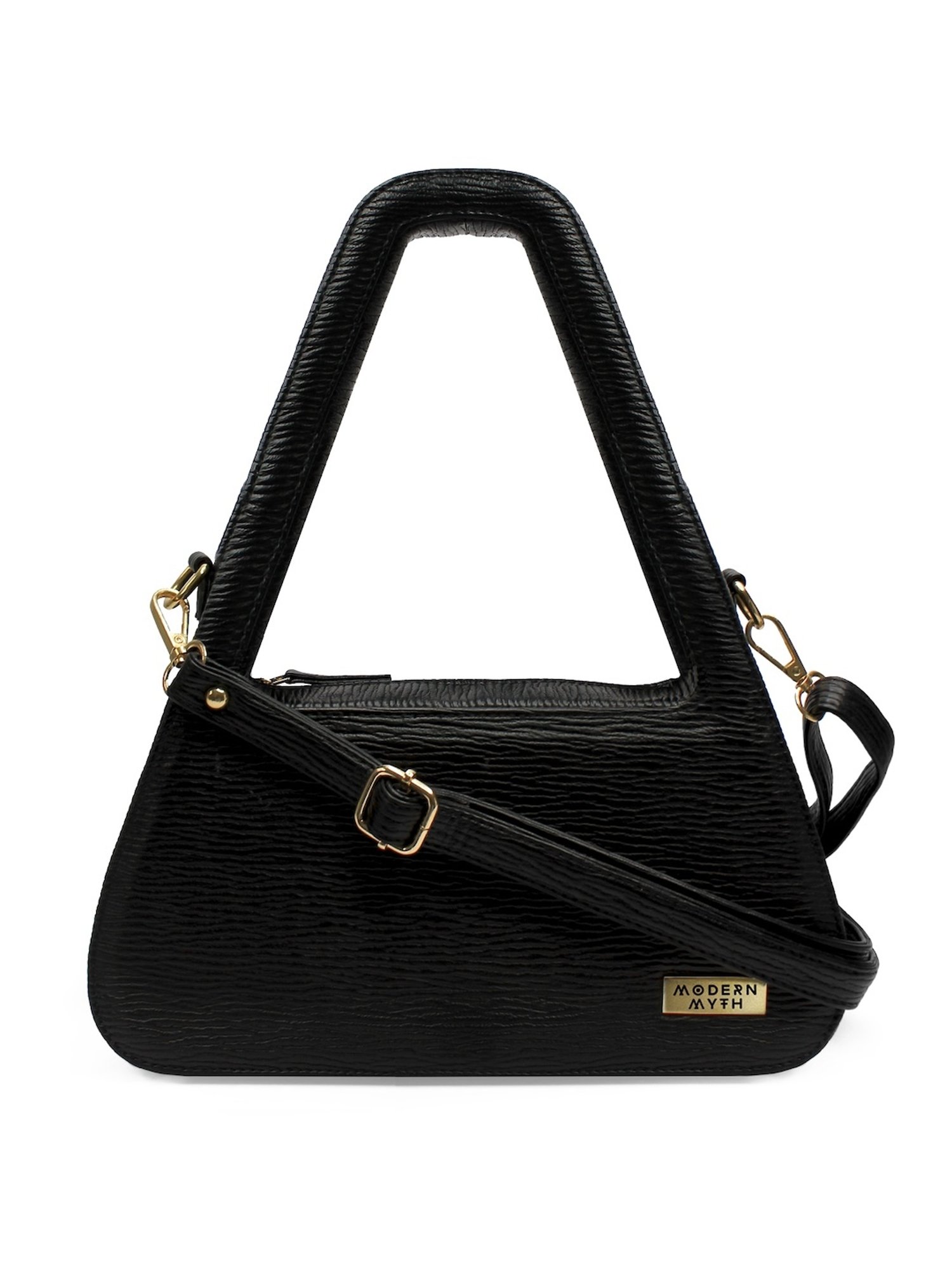 Modern Myth Black Textured Medium Handbag
