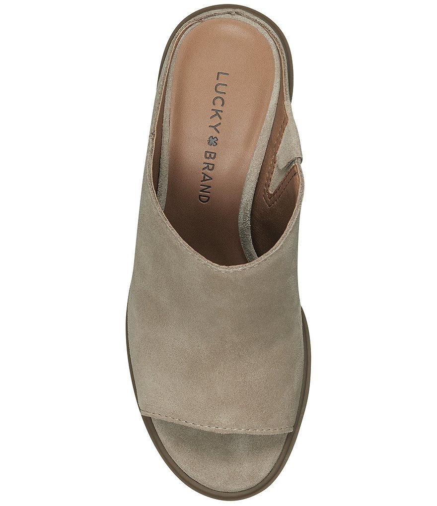 Lucky Brand Dalliey Suede Lug Sole Slides