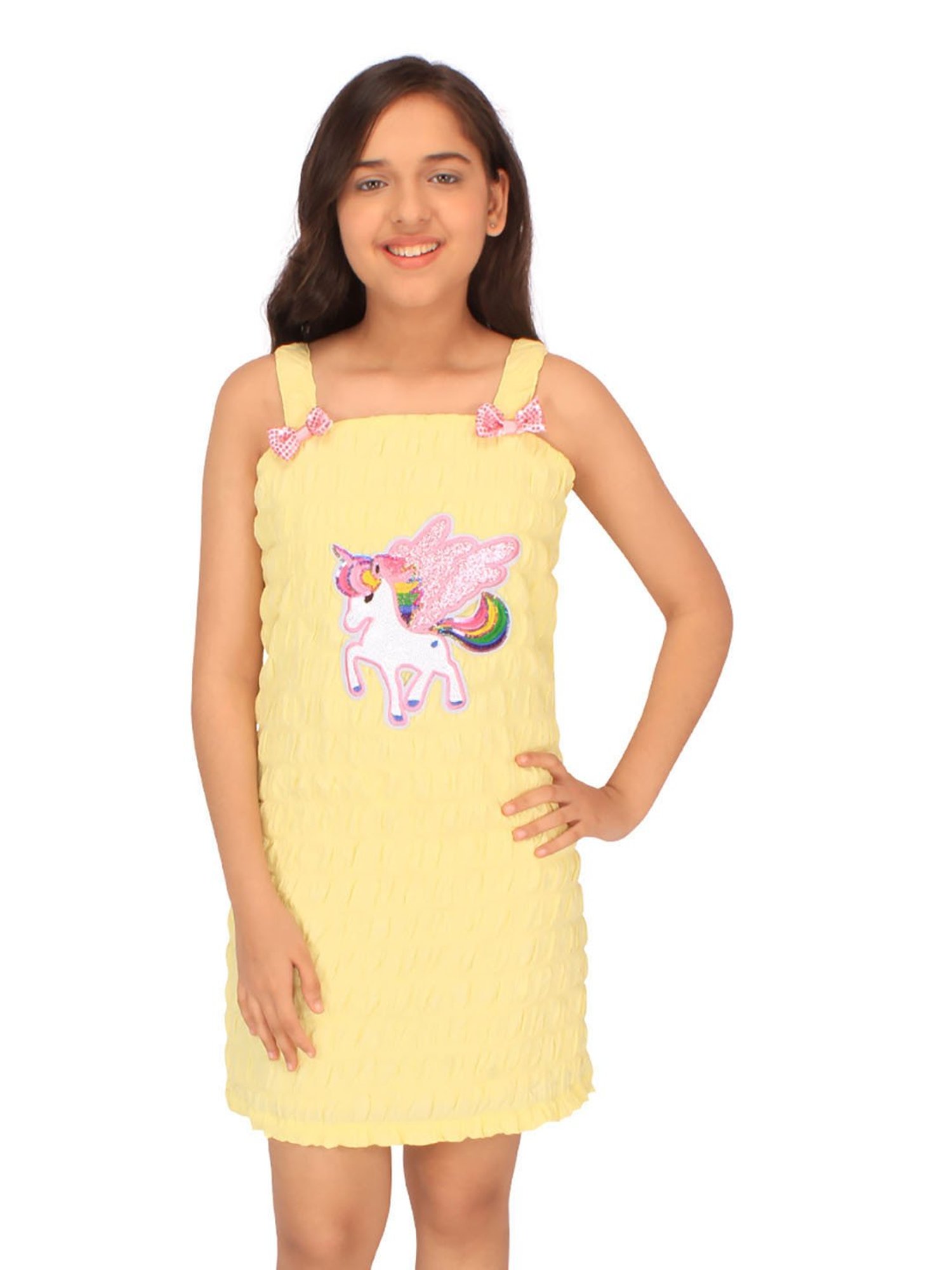 Cutecumber Kids Yellow Embellished Dress