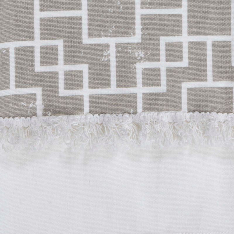 Trellis Pattern 27 x 18 Inch Woven Kitchen Tea Towel with Hand Sewn Fringe - Foreside Home & Garden