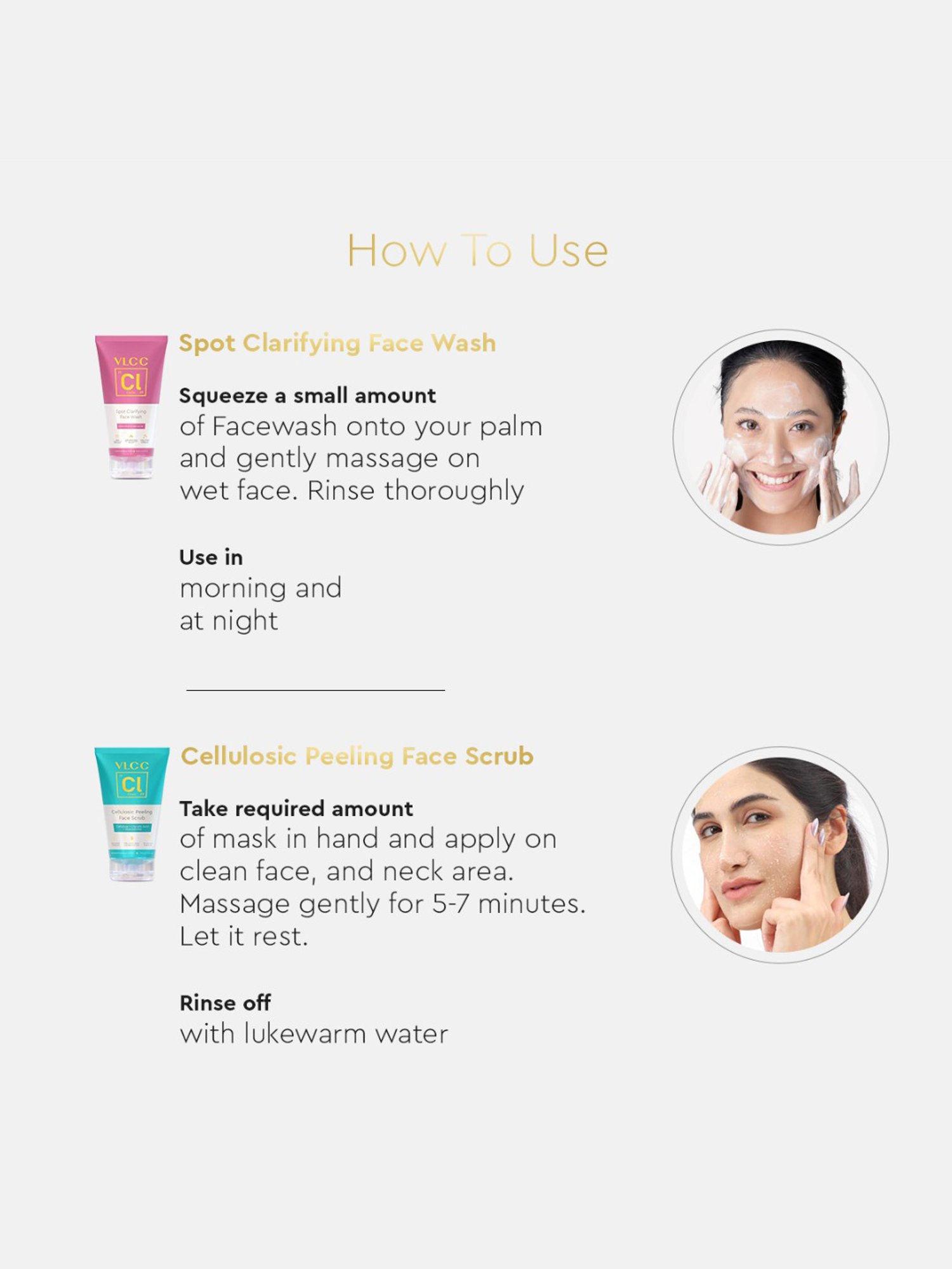 VLCC Clinic Spot Clarifying Face Wash & Cellulosic Peeling Face Scrub Combo