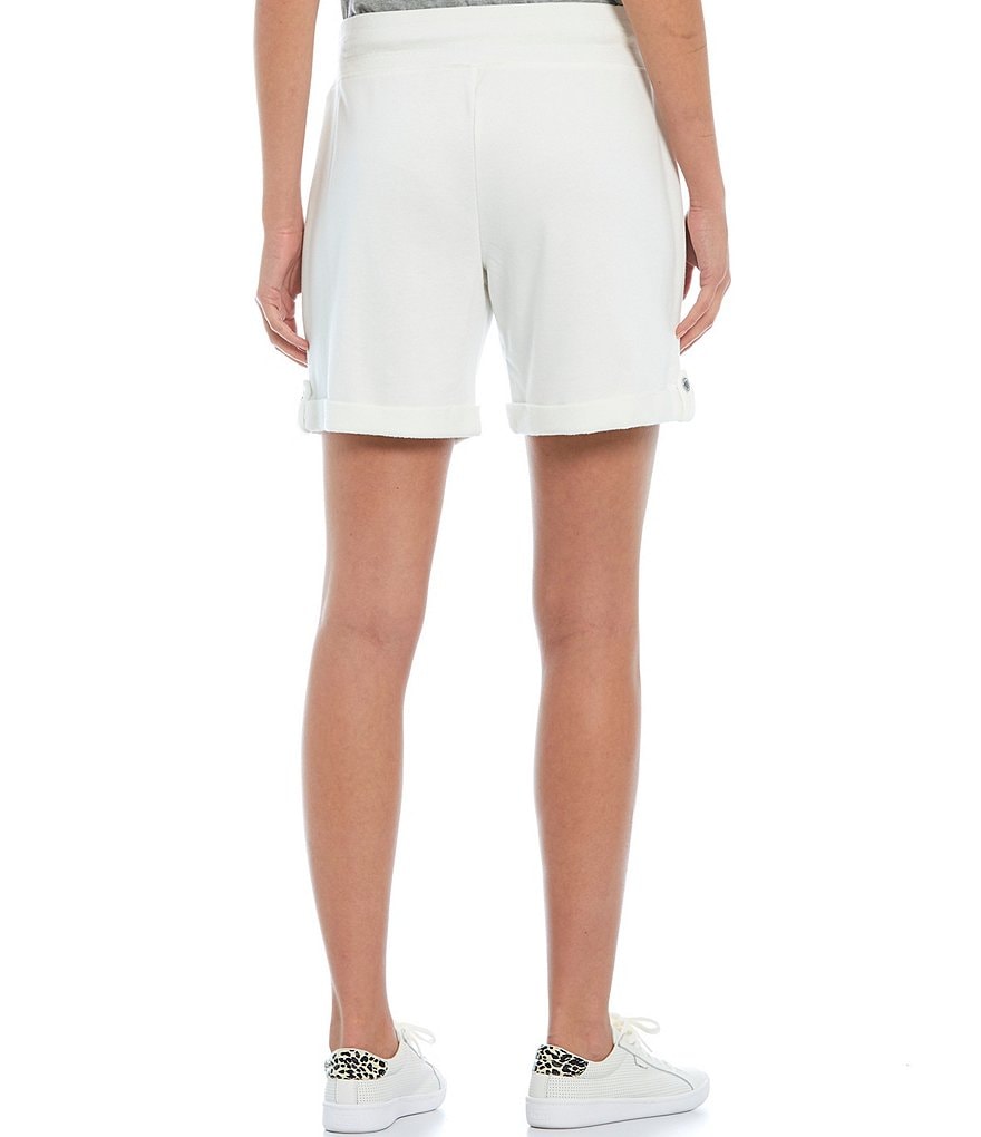 Marc New York Paperbag Waist Sueded Jersey Drawstring Shorts
