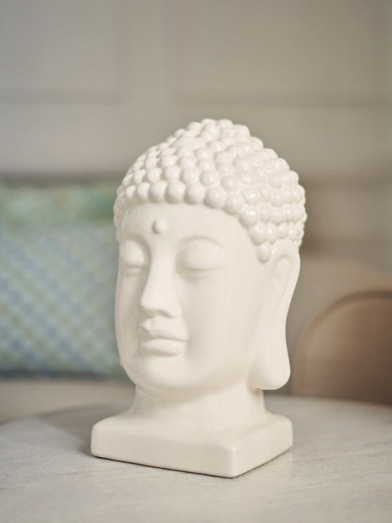 Pure Home and Living White Ceramic Textured Sculptures and Figurines