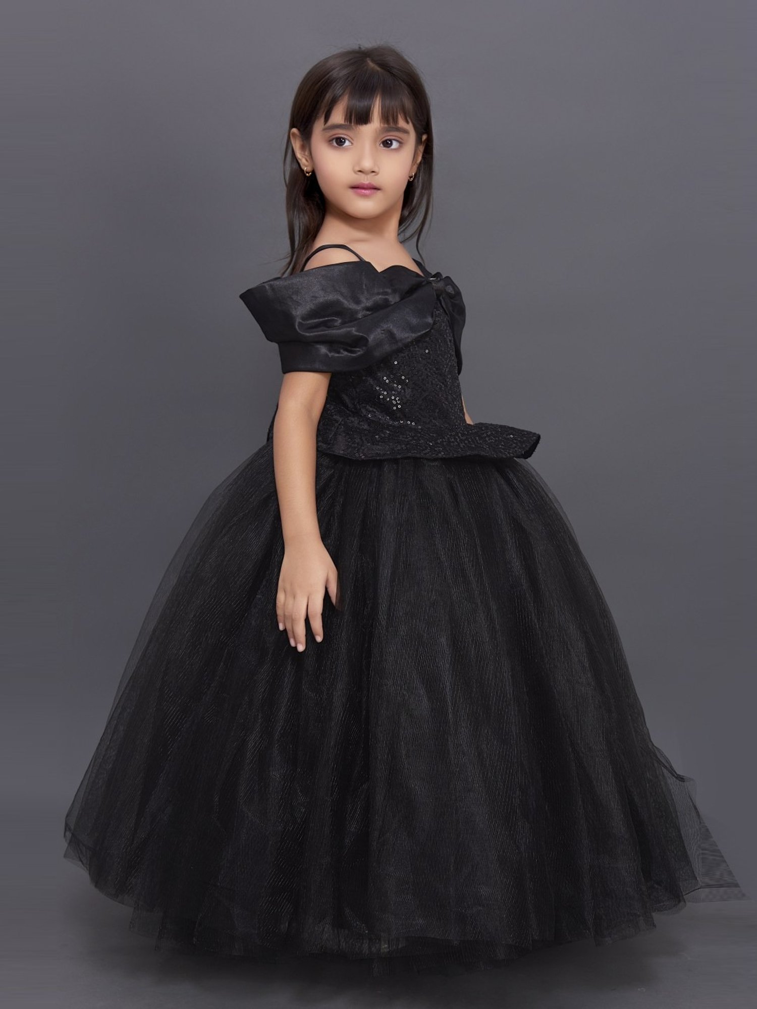 Many Frocks Kids Red Solid Dress