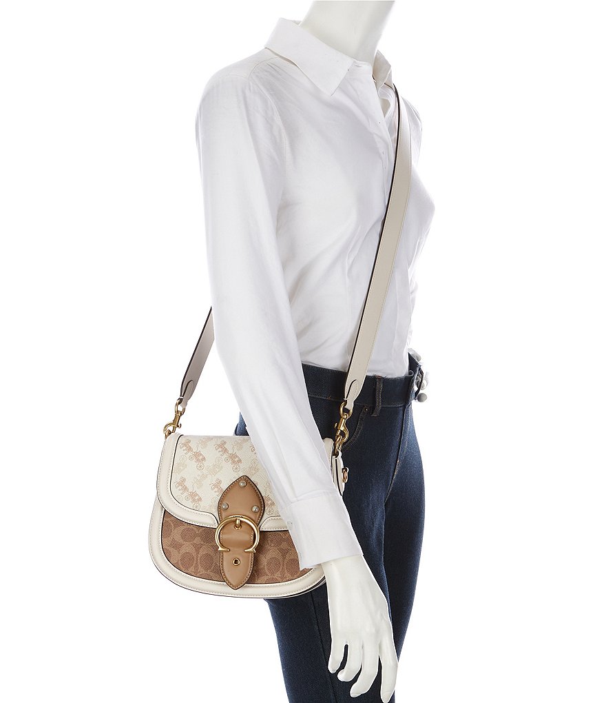 COACH Signature Carriage Beat Buckle Saddle Bag
