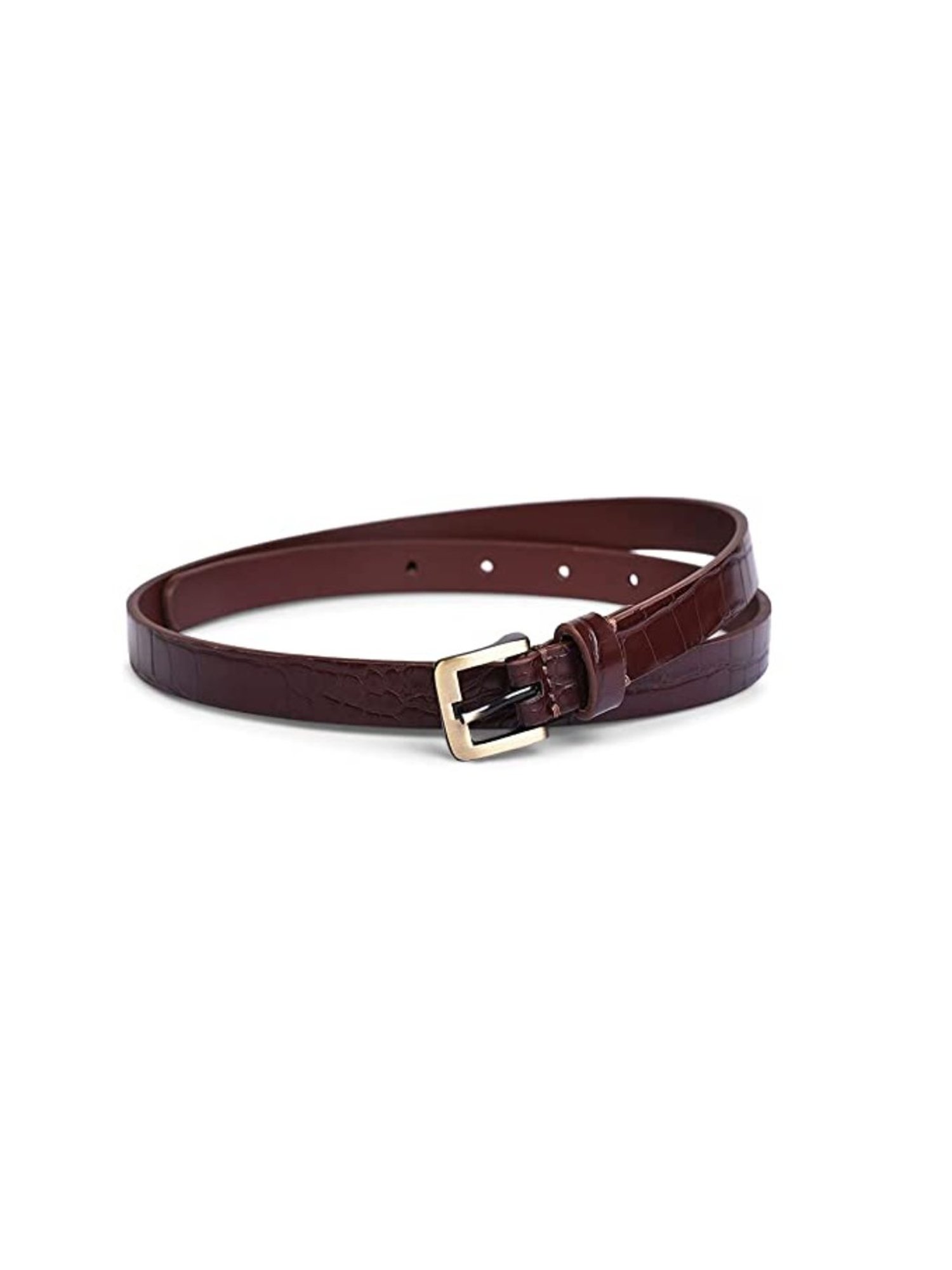 BELWABA Brown Casual Reversible Belt for Women