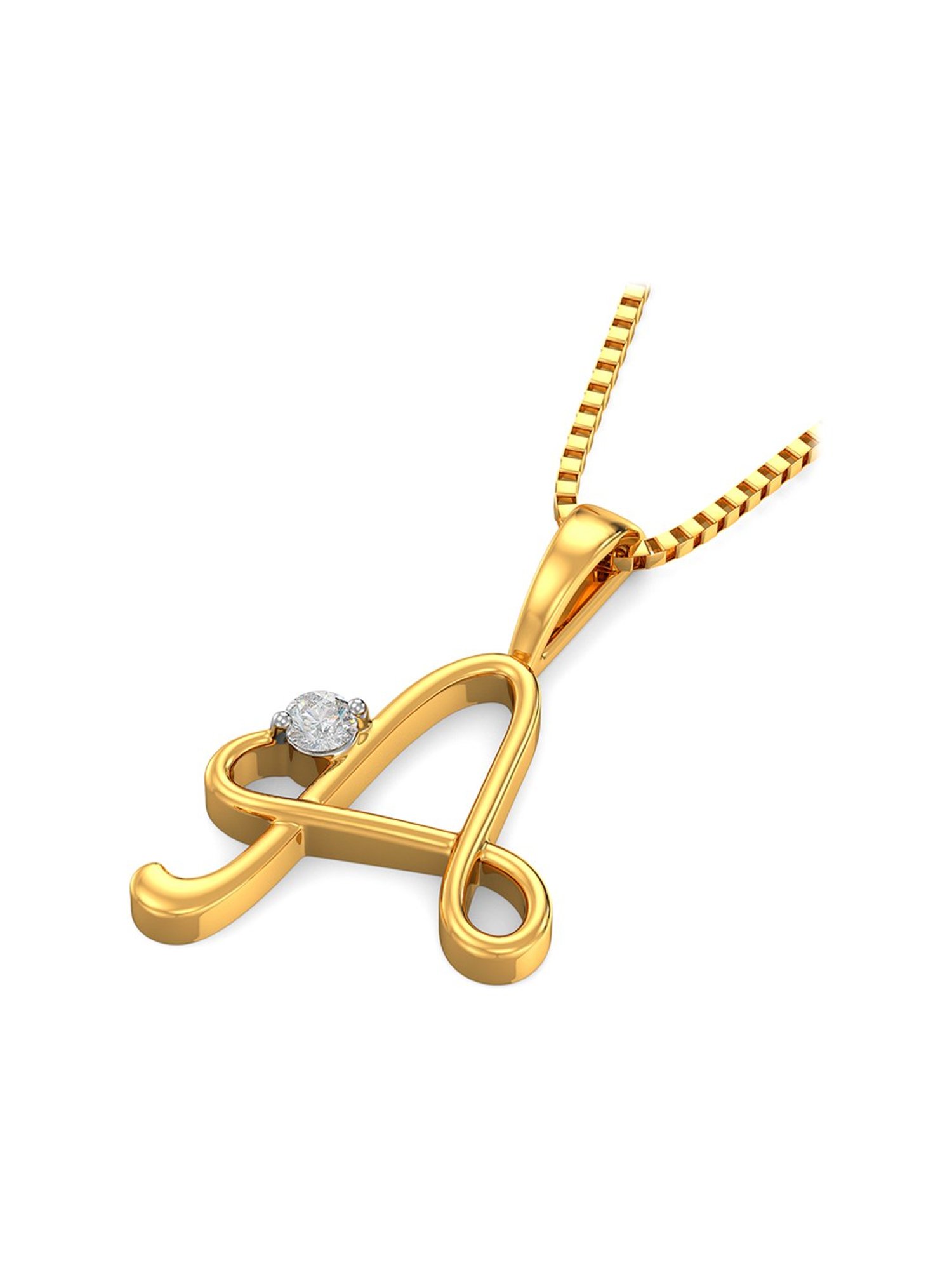 Mia by Tanishq Dual Radiance 18k Gold & Diamond Pendant with Chain