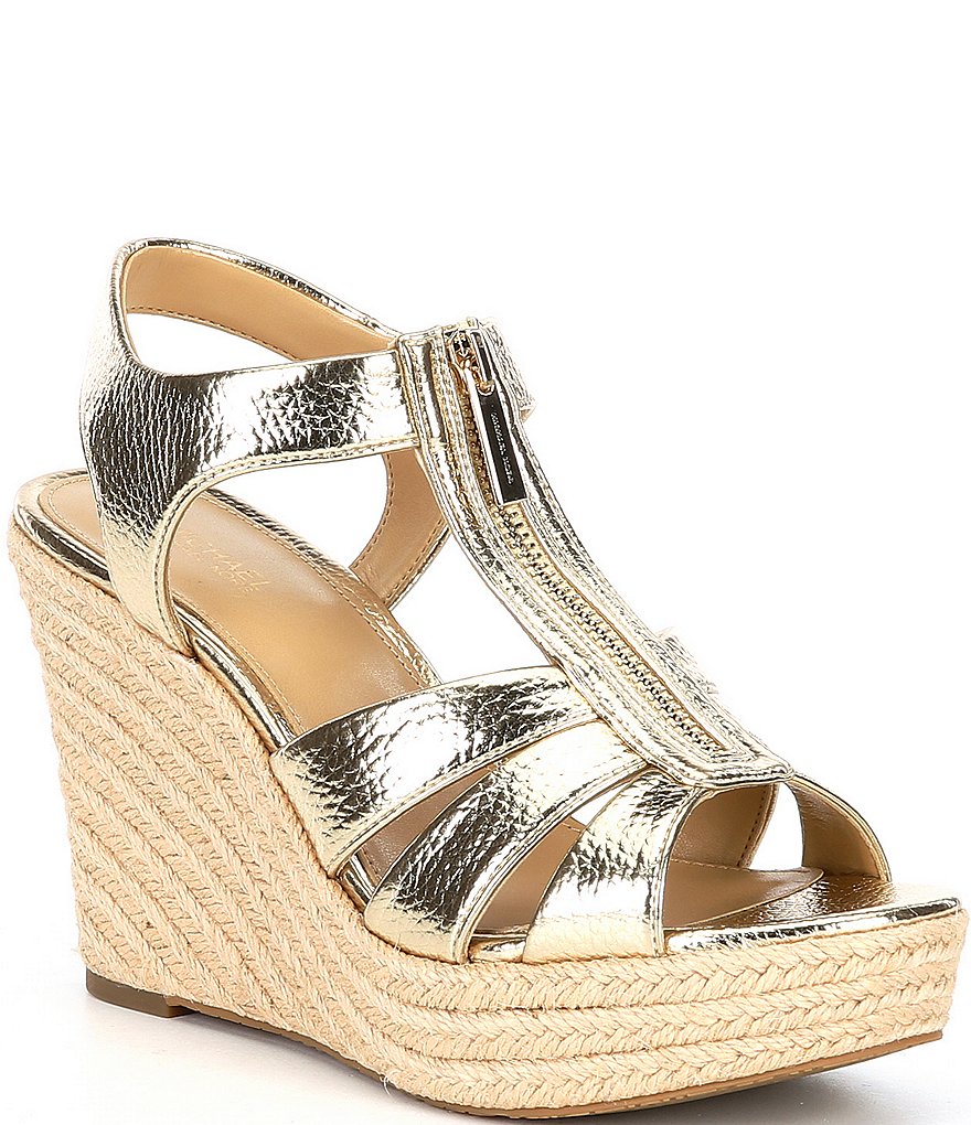 MICHAEL Michael Kors Berkley Metallic Leather Wedge Espadrilles