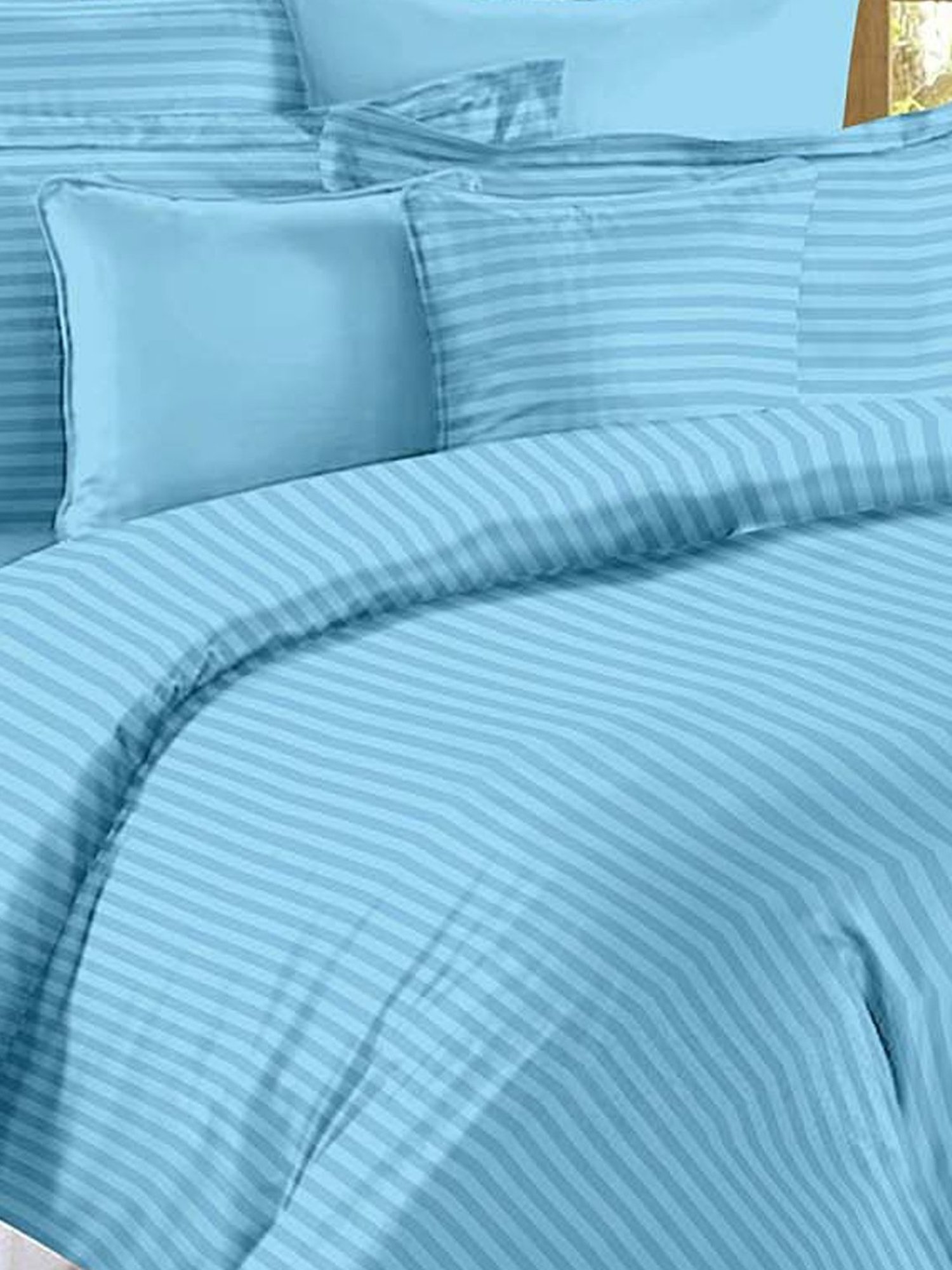 eCraftIndia Blue Cotton 210 TC Bed Sheet Set