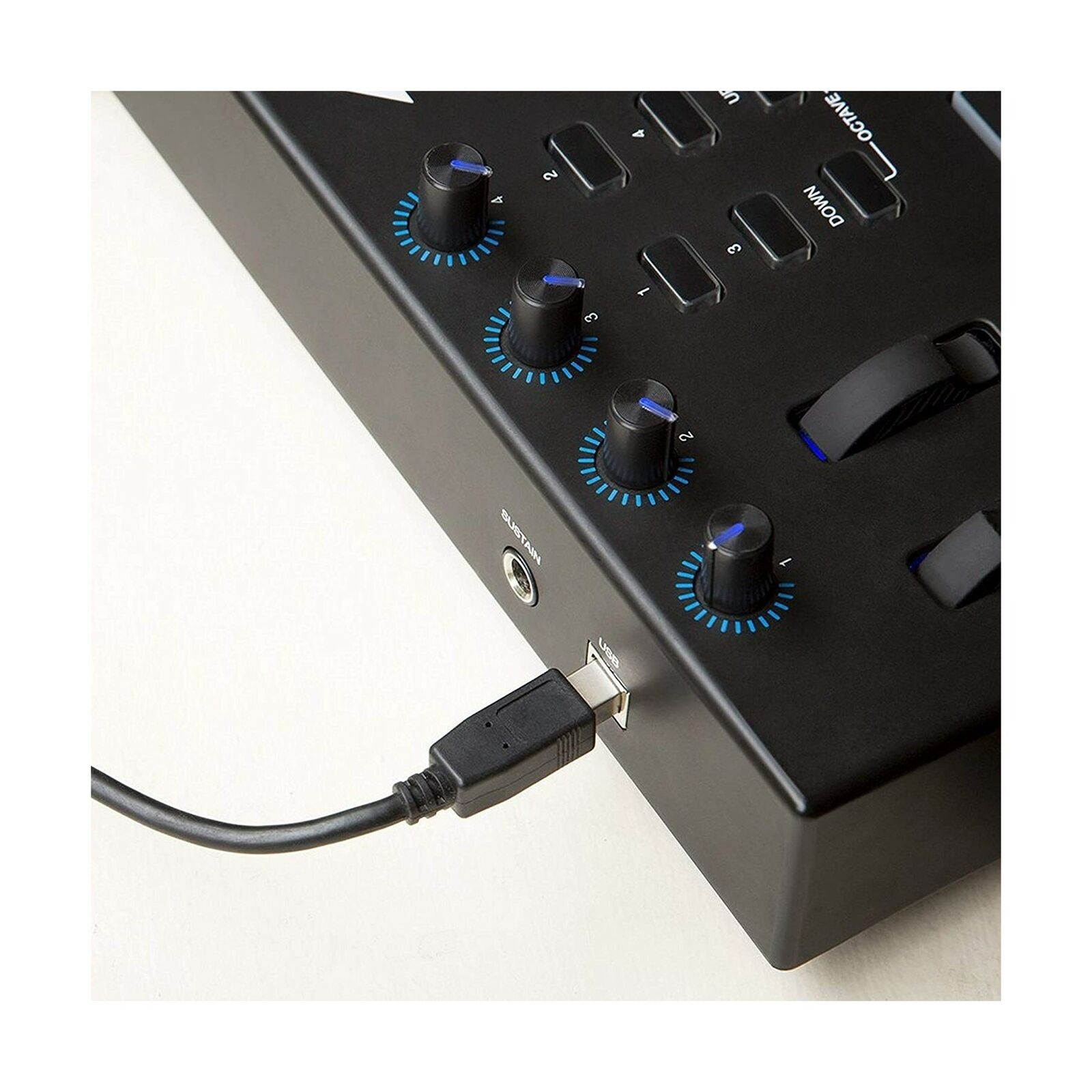 MIDI Controller Bundle | 25 Key USB MIDI Keyboard with 8 Beat Pads, Sustain P...