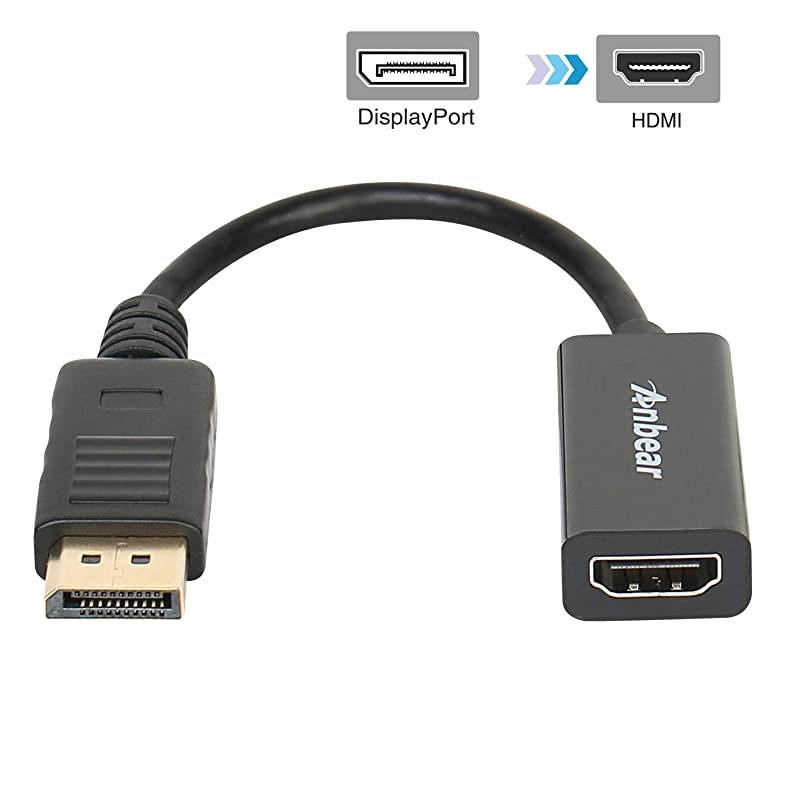 Display Port to HDMI Adapter Displayport to HDMI Adapter CableMale to Female for DisplayPort Enabled Desktops and Laptops to Connect to HDMI Displays Adapter