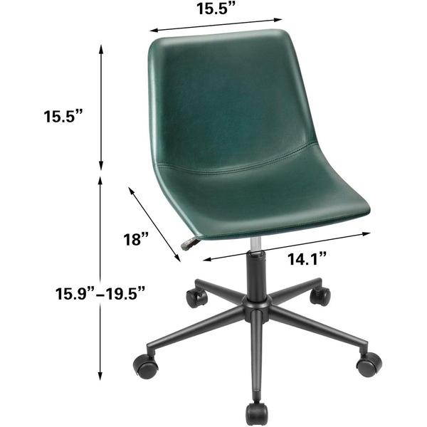 Global Leather Task Chair, Black (8993BK450/550) 