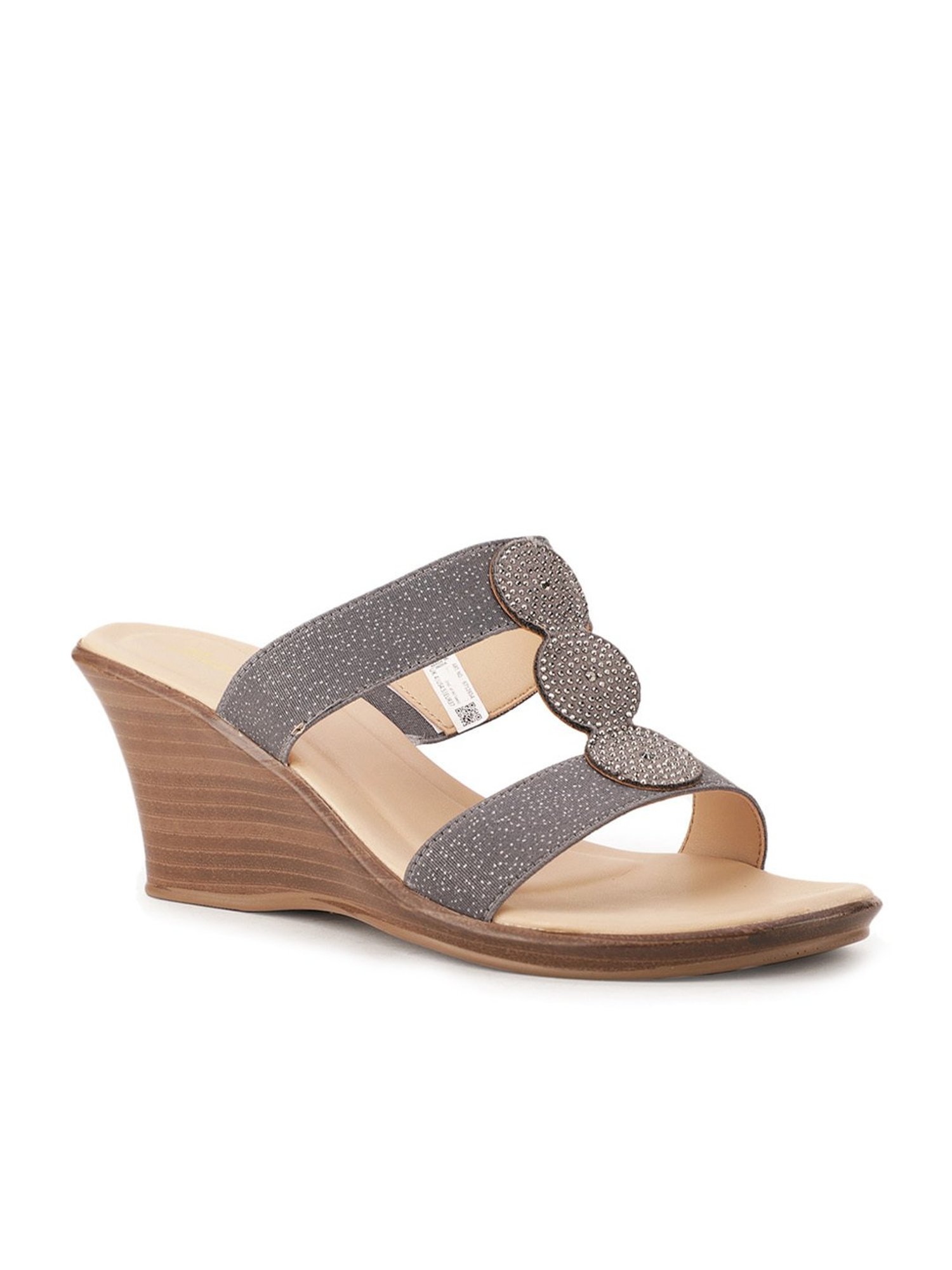 Bata Women's Grey Casual Wedges