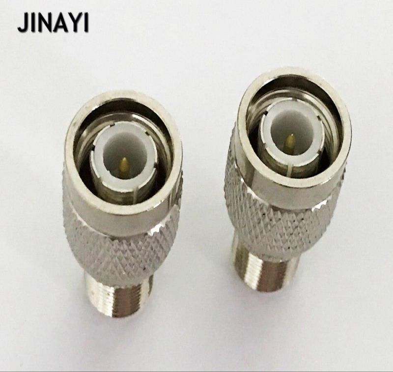 2PC RF Connector F female Jack to TNC male Plug RF Coaxial Coax Cable Adapter