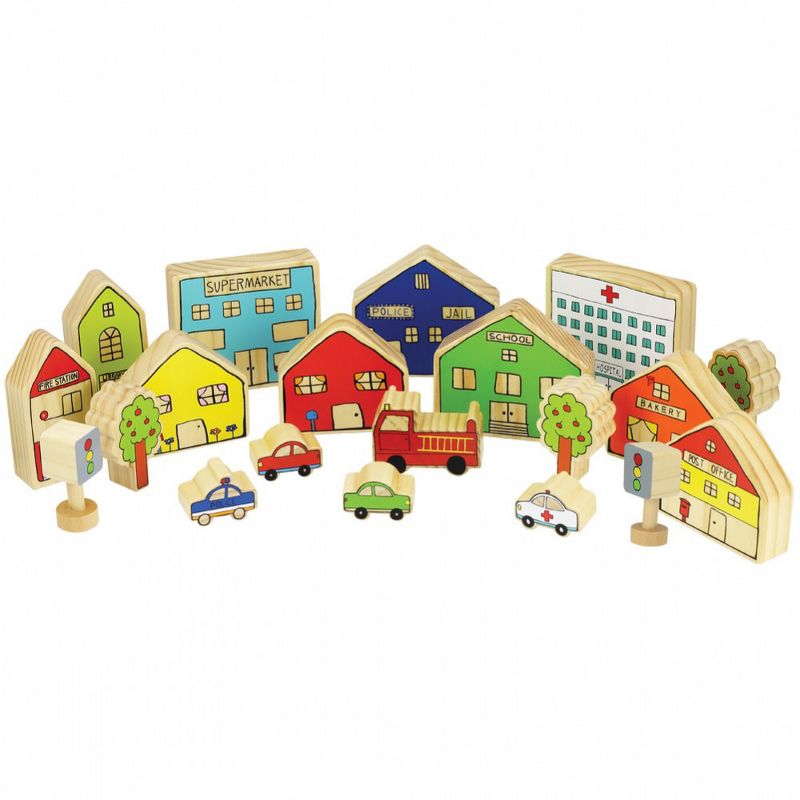 The Freckled Frog Village Block Set  - 20 Pieces