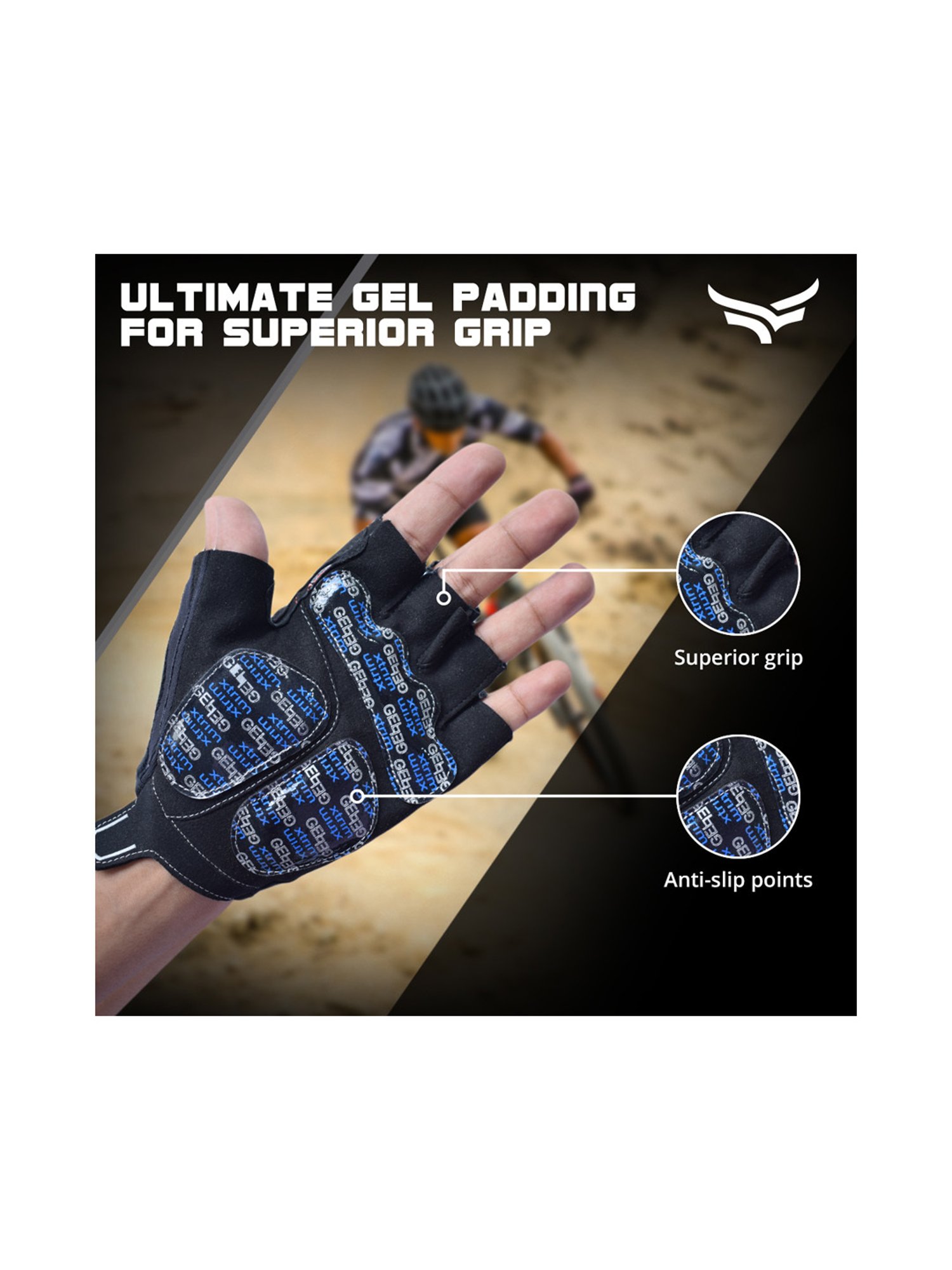 Protoner Gym Gloves with Padded Palm and Wrist Support (Black)