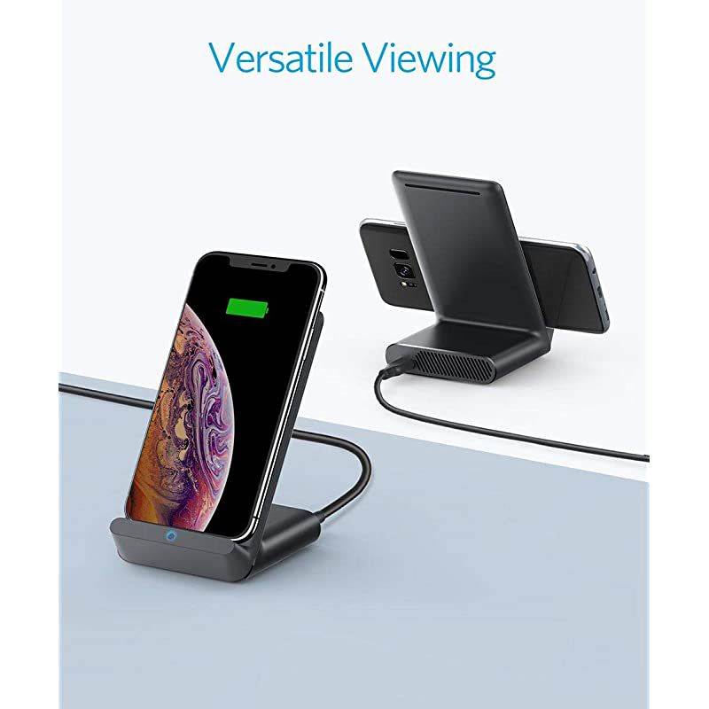 Wireless Charger PowerWave 75 Stand with Internal Cooling Fan 75W for iPhone 11 11 Pro 11 Pro Max Xs Max XR XS X 8 8 Plus 10W for Galaxy S10 S9 Note 10 with Quick Charge Adapter