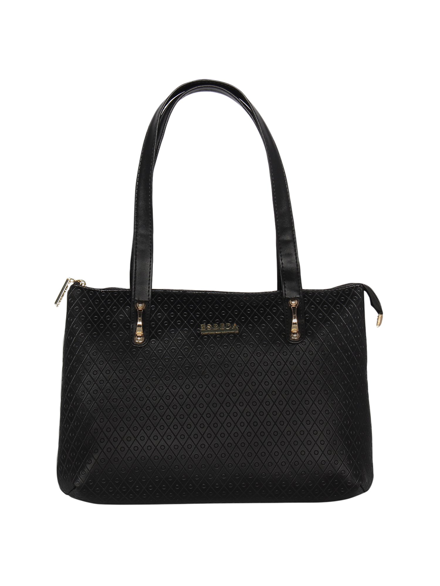Esbeda Black Textured Medium Shoulder Handbag