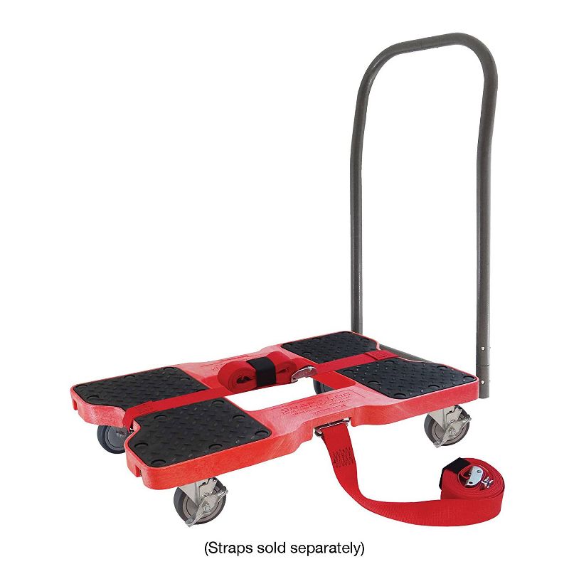 Snap Loc 1500 lb Capacity Industrial Strength E Track Panel Cart Dolly Red, Heavy Duty 4 in Polyurethane Swivel Non Marking Caster Wheels