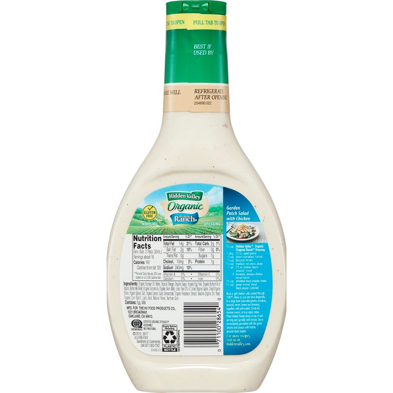 Hidden Valley Original Ranch Organic Salad Dressing & Topping - Gluten Free - 16fl oz