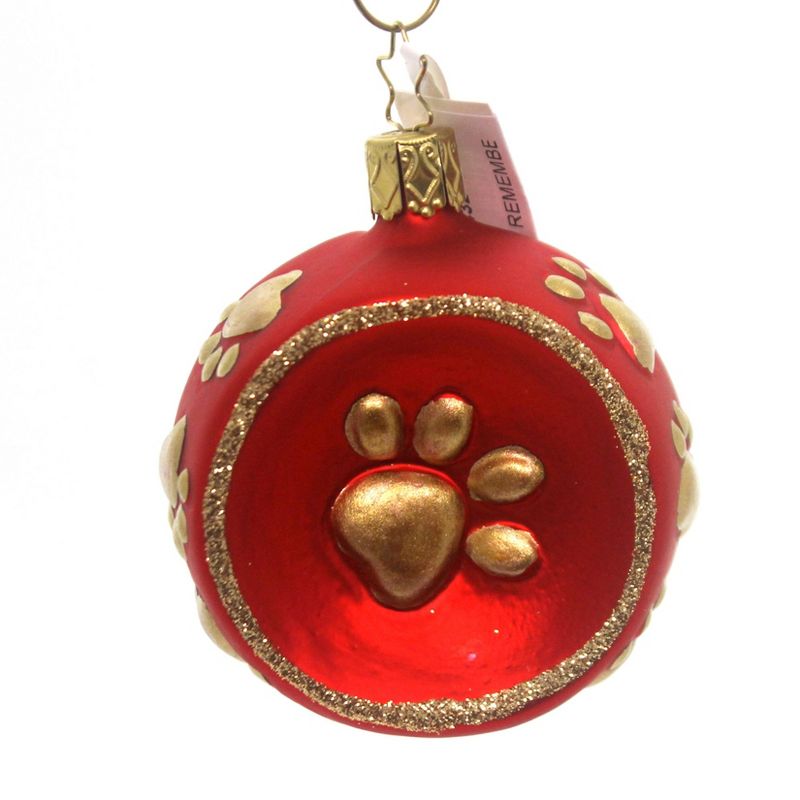 Inge Glas Paws To Remember Food Bowl Ornament Cat Dog  -  Tree Ornaments