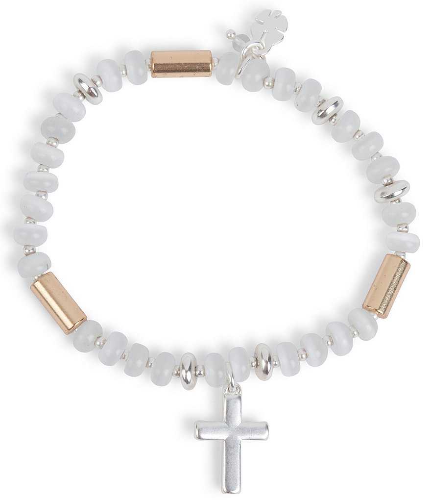 Lucky Brand Beaded Cross Stretch Bracelet