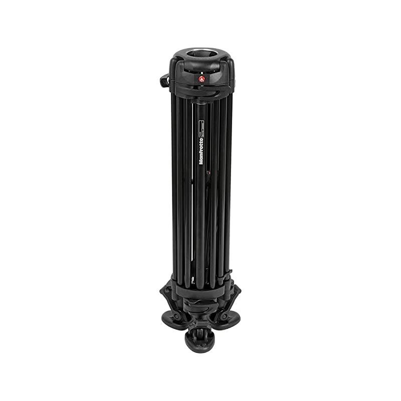 MVH502A,546BK-1 Professional Fluid Video System with Aluminum Legs and Mid Spreader (Black)