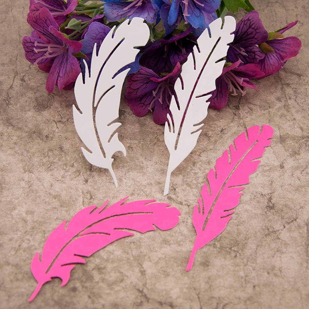 DIY Cutting Template Embossing Cutting Dies Metal Stencil Mould for Album Scrapbooking Paper Art Craft Decor (Feathers)