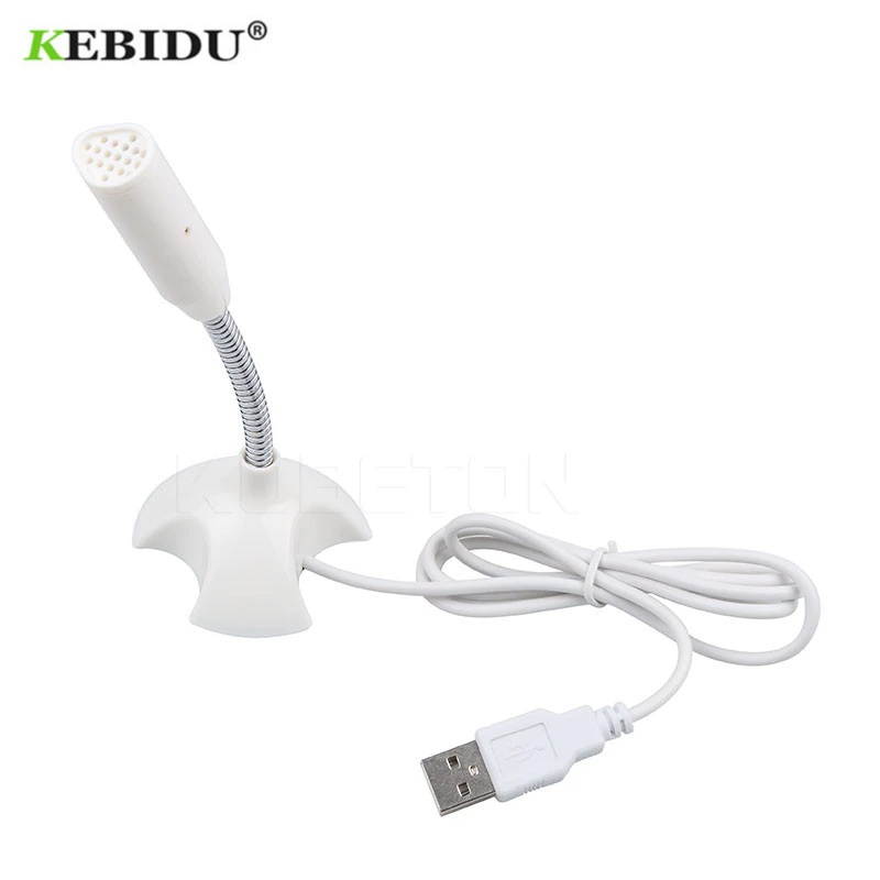 KEBIDU USB Laptop Microphone Mini Studio Speech Microphone Stand 360 Adjust Mic With Holder For Mac Laptop Desktop PC