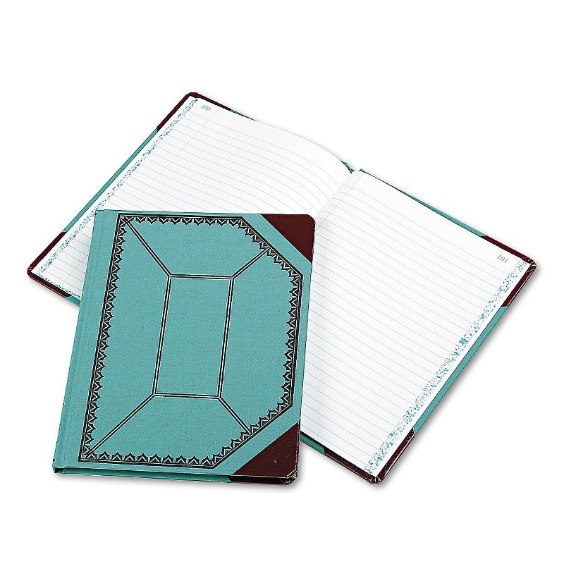 Boorum & Pease Record/Account Book Blue/Red Cover 150 Pages 9 5/8 x 7 5/8 3738150R