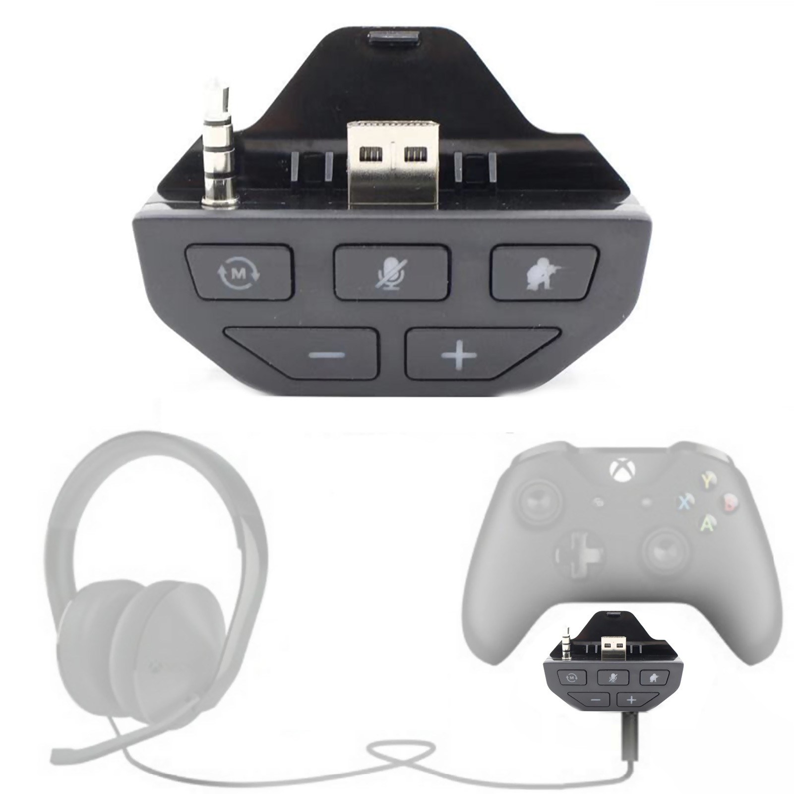 Stereo Headset Adapter Headset Audio Adapter Headphone Converter Compatible with Microsoft Xbox One Wireless Game Controller