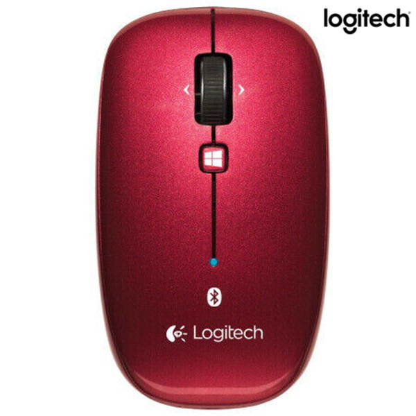 Logitech M557 1000DPI Optical Sensor Both-Hands Bluetooth Wireless Mouse- Red