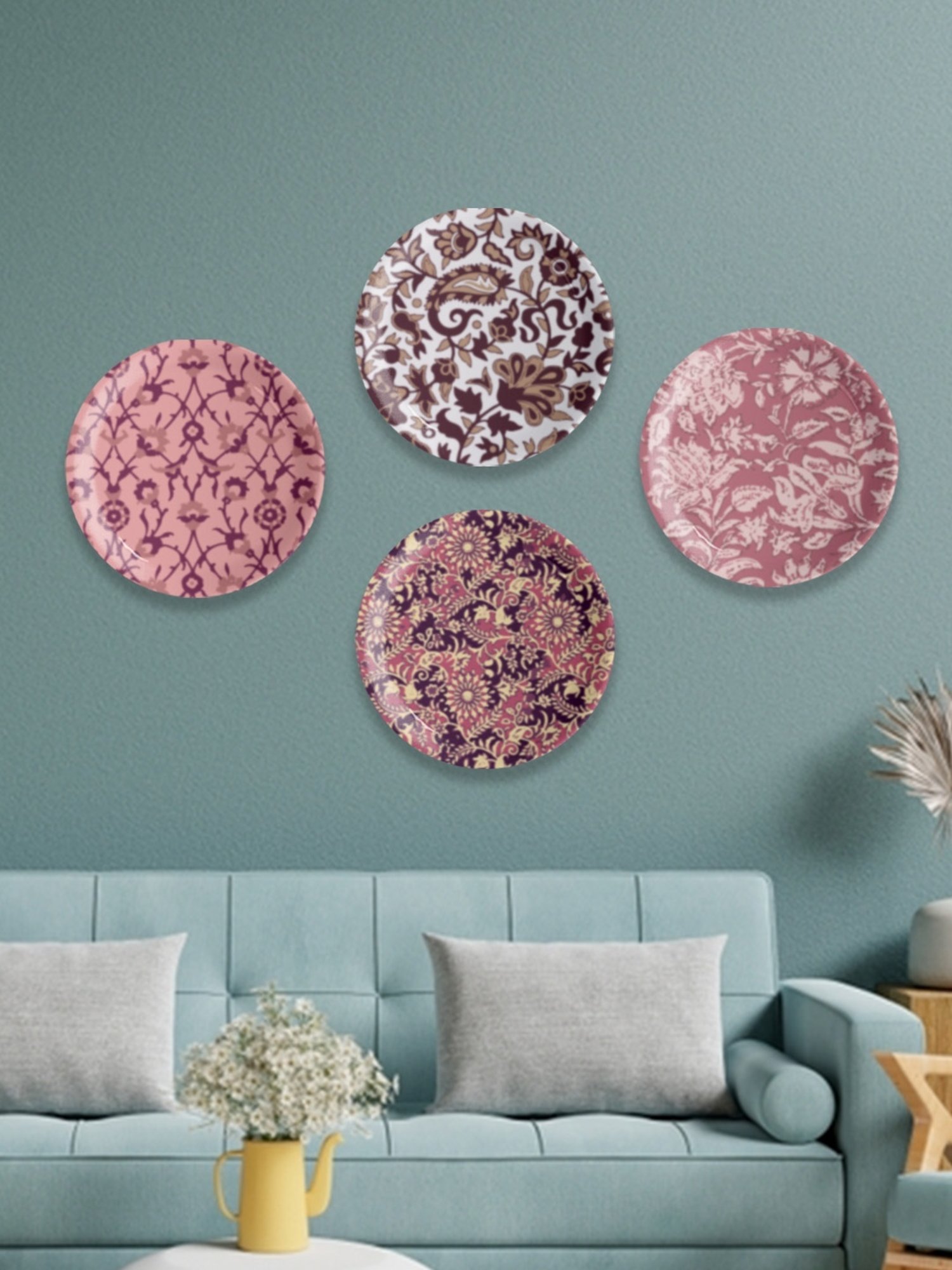 Nestroots Ethnic Floral Printed Multicolor Porcelain Wall Plate