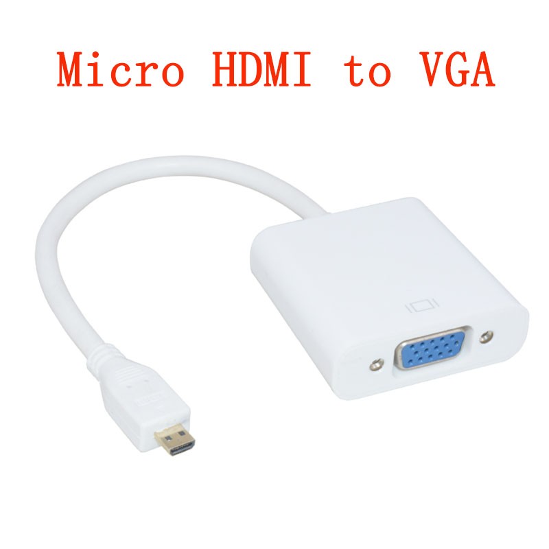 1080P Micro HDM (male) to VGA (female) Audio Video Cable Converter Adapter cable for PC Laptop Black