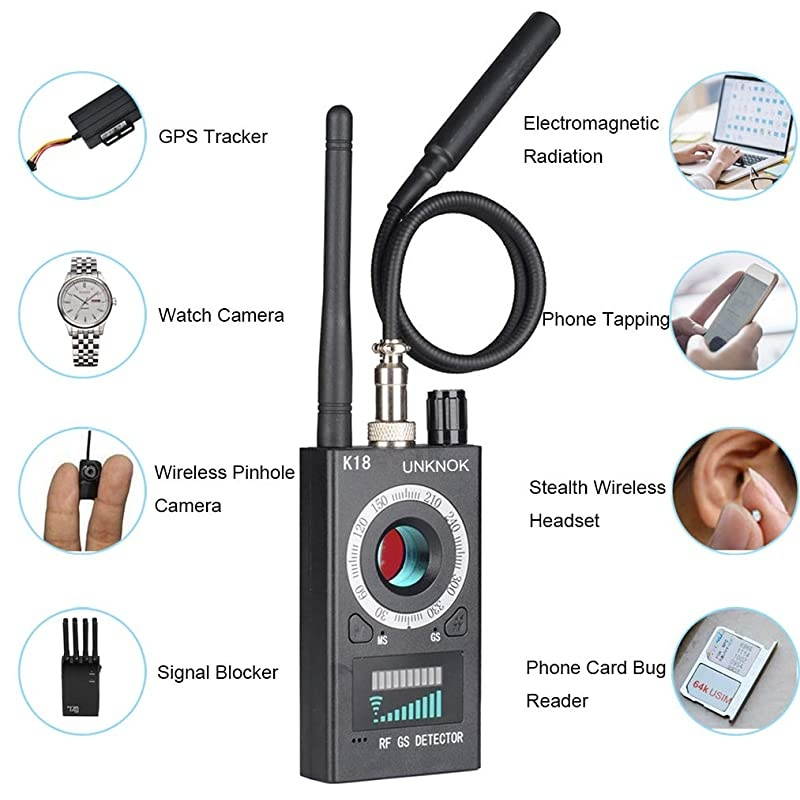 RF Signal Scanner Radio Antispy Hidden Camera Detector GSM Audio Wireless Bug Signal Alarm Sweeper Finder GPS Tracker US Plug