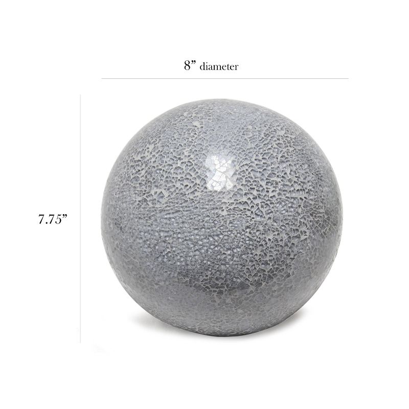 1 Light Mosaic Stone Ball Table Lamp Gray - Simple Designs