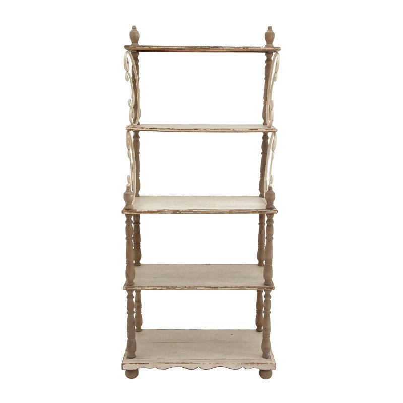 75" Farmhouse 5 Tier Shelf White - Olivia & May