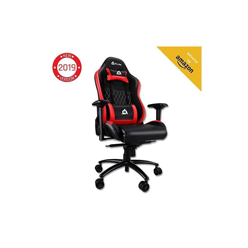 Esports Gaming Chair Executive Ergonomic Racing Computer Chair - Back & Head Support - New - Adjustable Armrest - Desk & Office Recliner - Silla Gamer - Black Cushion