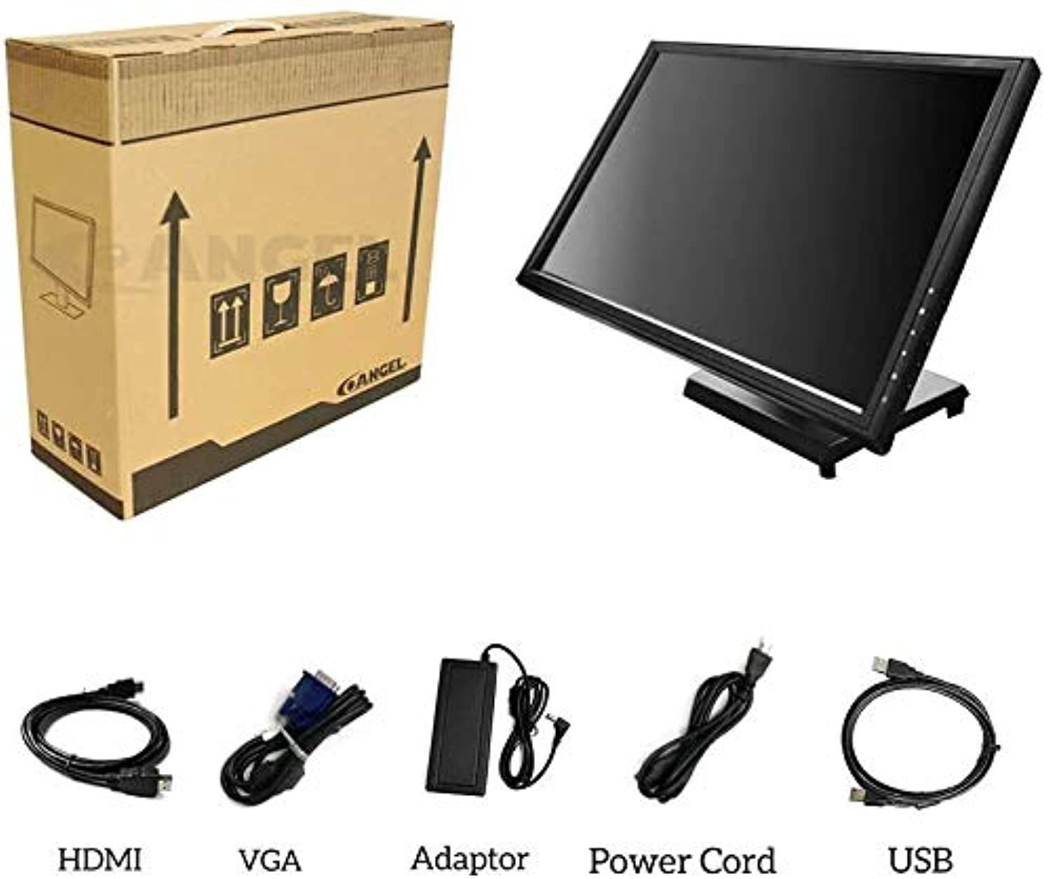 19-inch HDMI VGA Resistive 16:9 Touch Screen POS TFT LED Touchscreen Monitor with Metal POS Stand