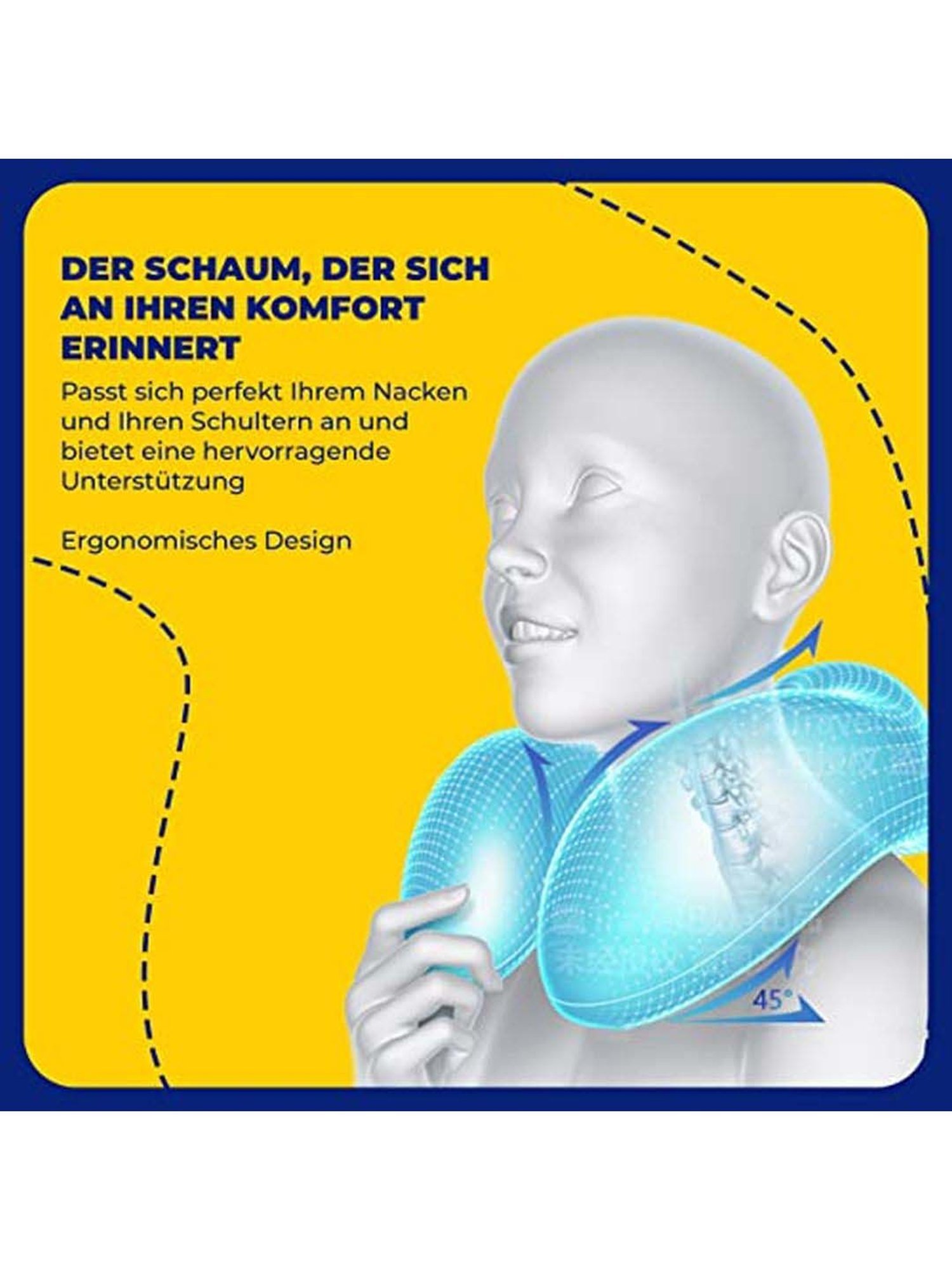 Travel Blue Navy Memory Foam Massage Neck Pillow