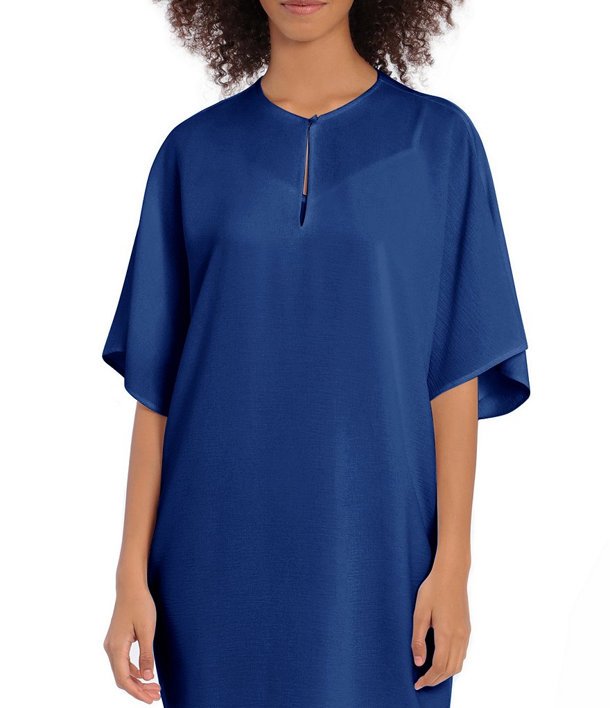 Maggy London Split Neck Short Sleeve Caftan Dress