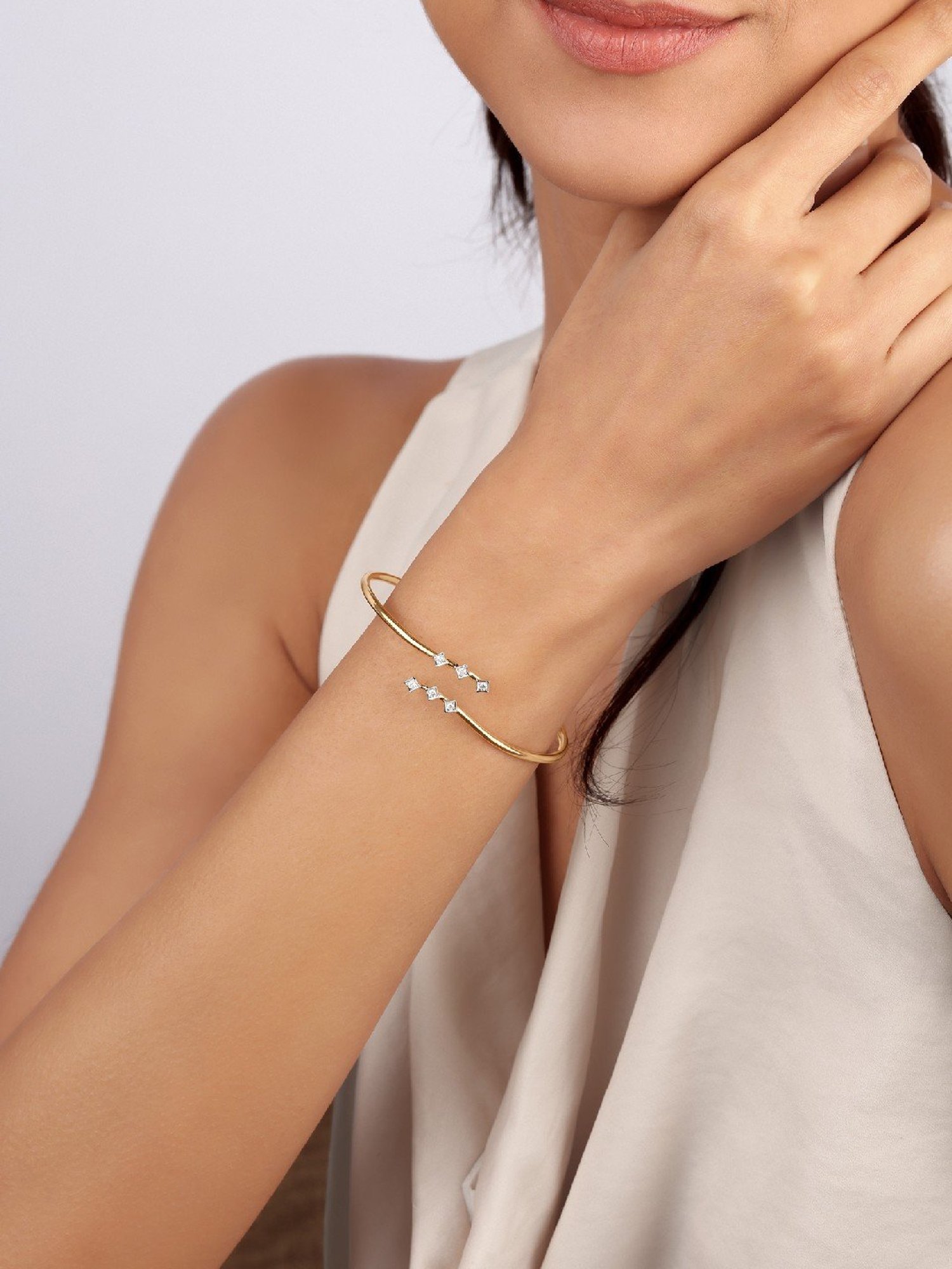 Mia by Tanishq Ethereal Elegance 14k Gold & Diamond Bangle