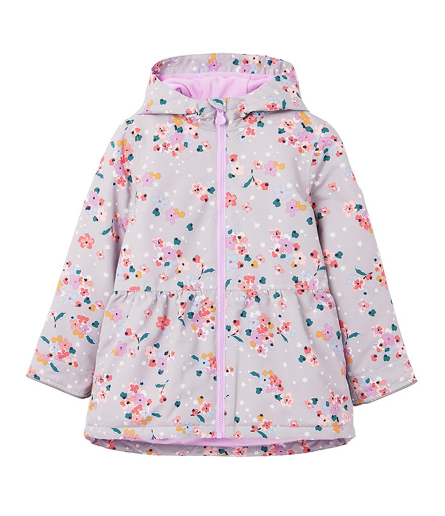 Joules Little/Big Girls 1-12 Raindrop Peplum Floral Print Rain Coat