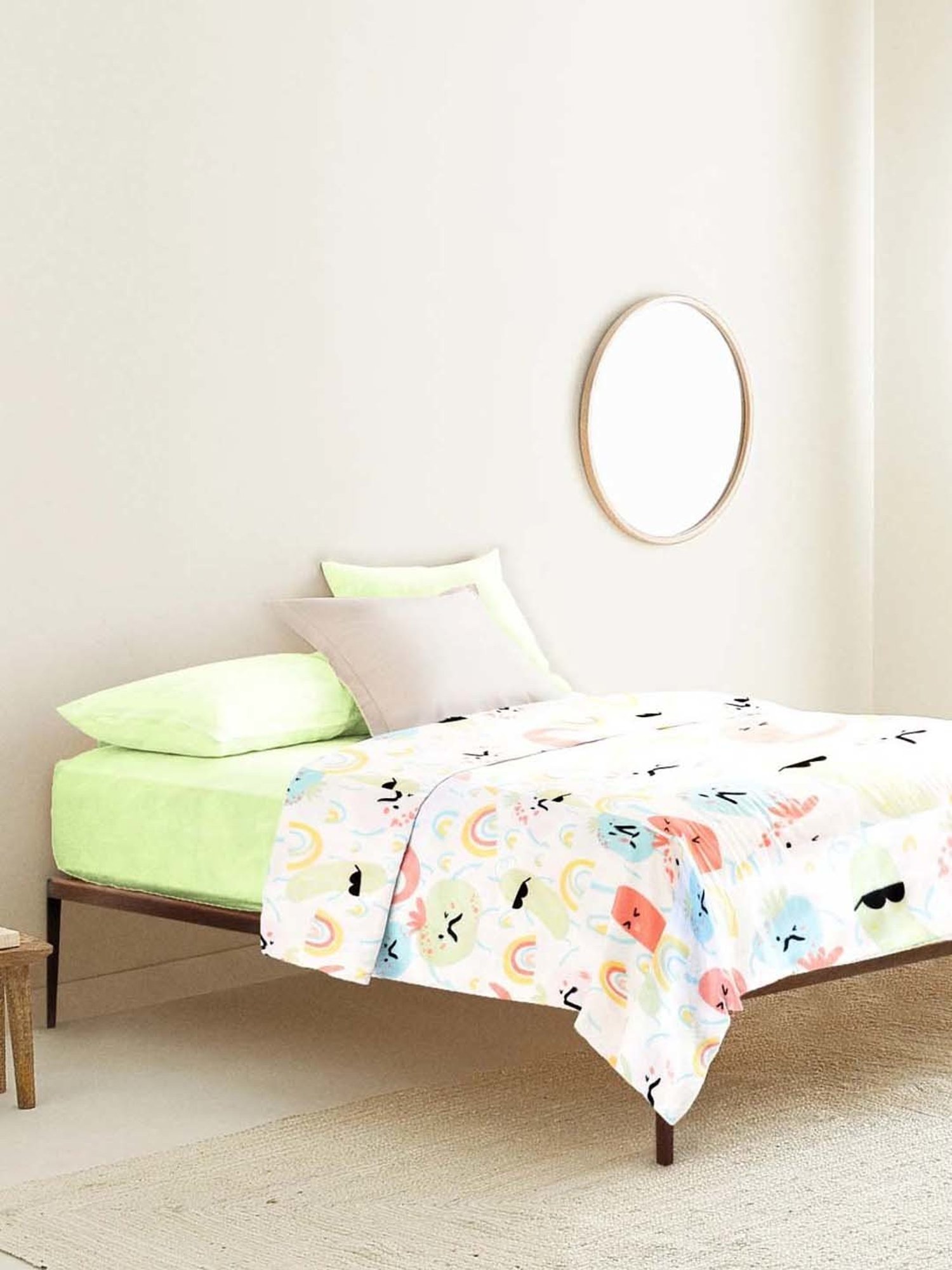 The Baby Atelier Rainbow Vegetables Organic Junior Queen Bed Cover