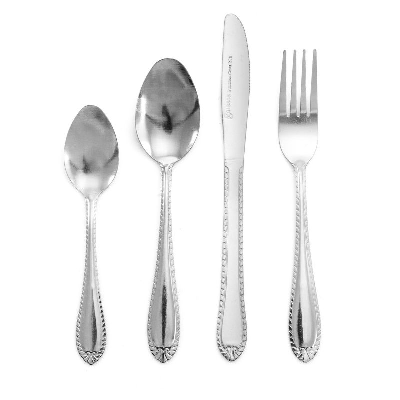 Gibson All U Need 60 Piece Ceramic Dinnerware Combo Set with Drinkware and Flatware