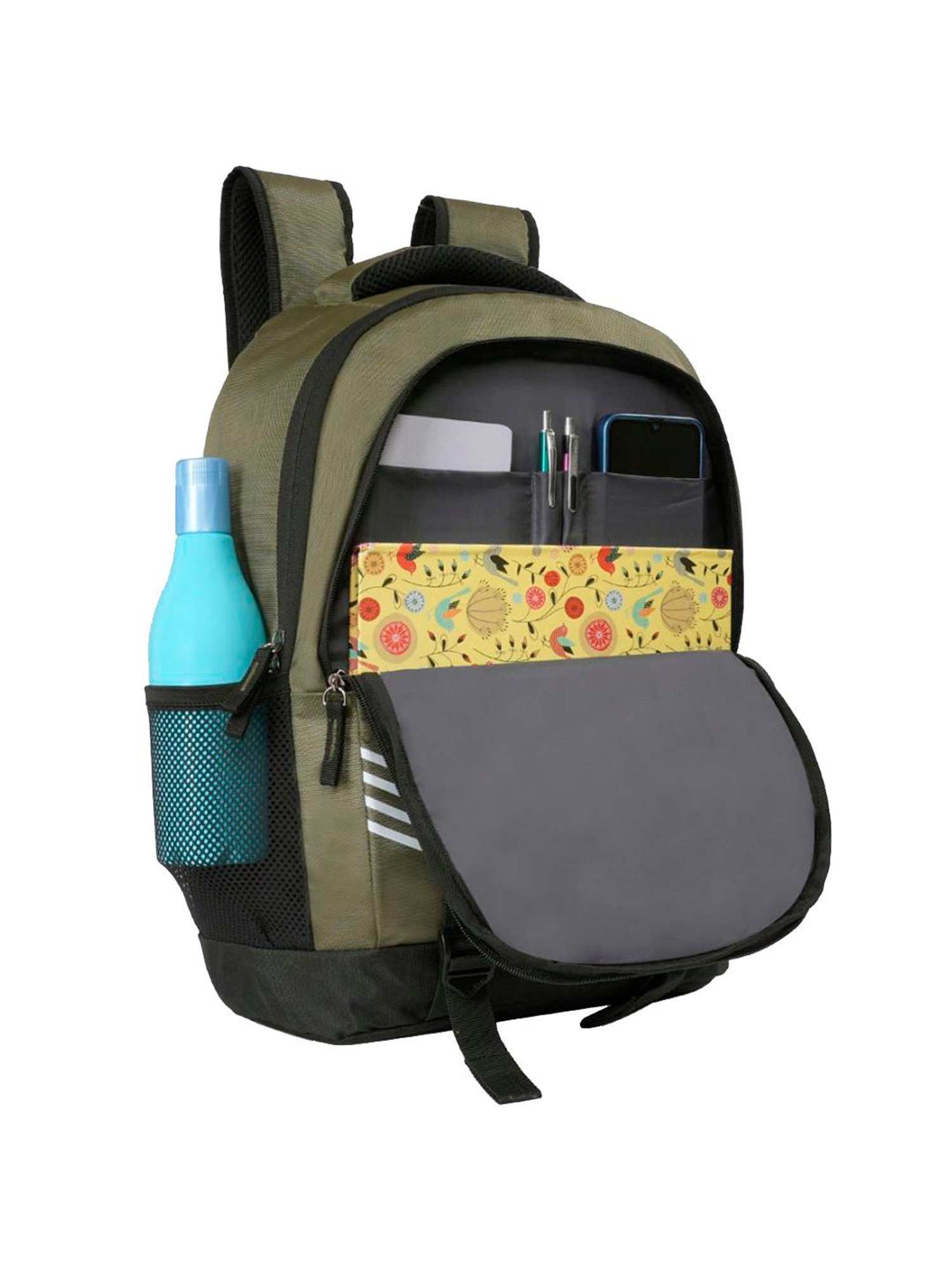 Aeropostale Leighton Olive Green Polyester Printed Backpack - 18 Ltrs