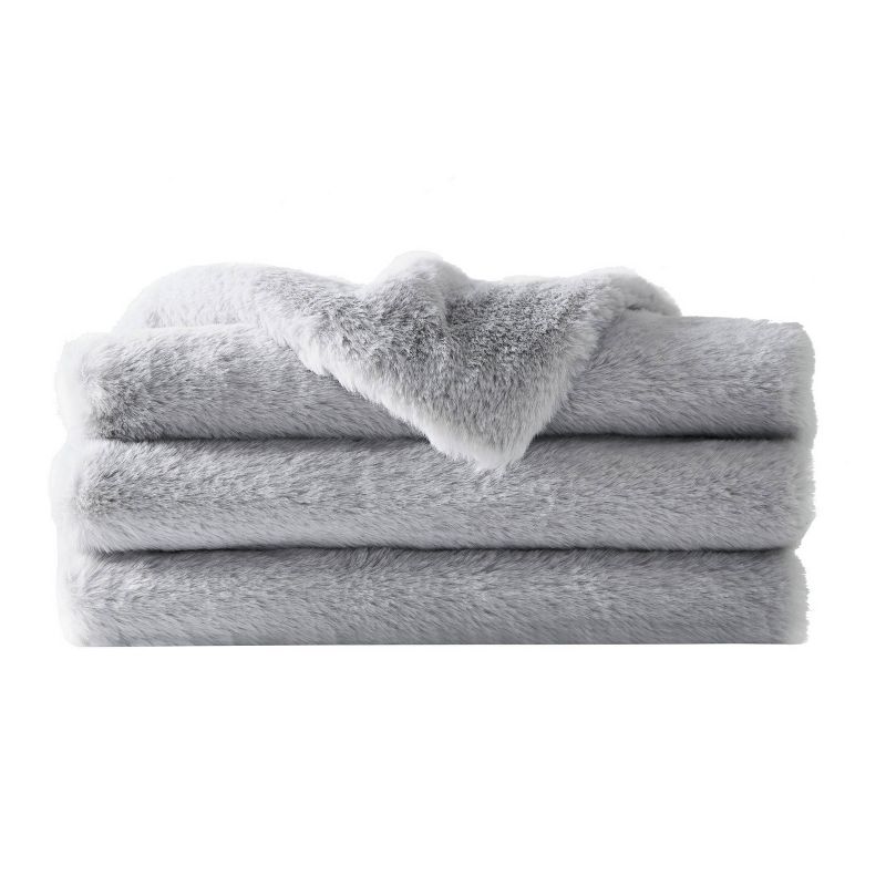 50"x70" Luxe Faux Fur Throw Blanket in Gift Box Gray - Charisma