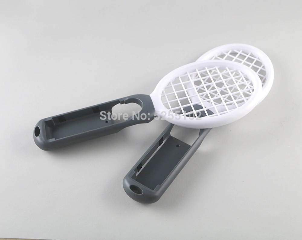 1pair Left Right Tennis Racket Handle Controller with Hand Strap for Nintend Switch NS Tennis ACE Game Player Controller